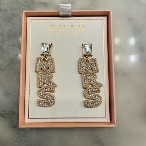 Bridal 'MRS' Crystal Drop Earrings